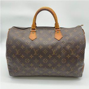 Auth Louis Vuitton Monogram Speedy 35